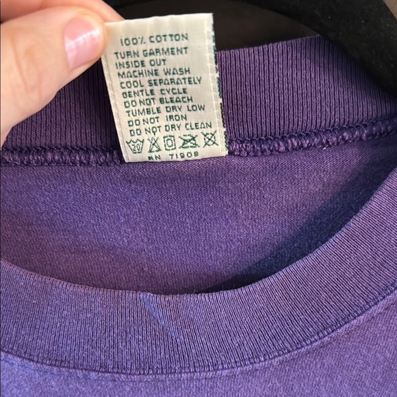 Vintage Lake Tahoe Vibrant Purple Short Sleeve Tee with Crew Neck - Picture 3 of 4